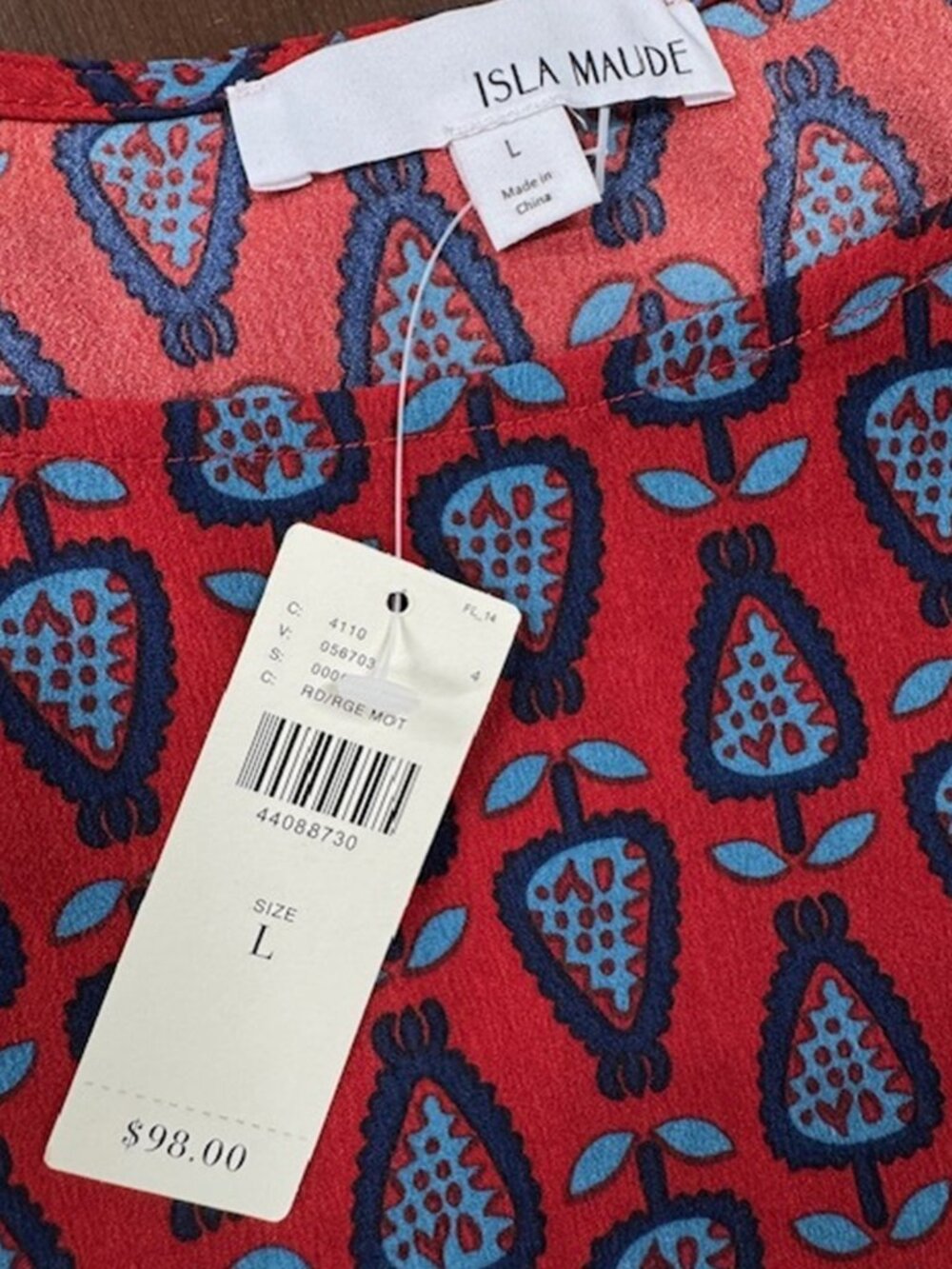 NWT Anthropologie Tia Printed Blouse by ISLA MAUDE - Picture 5 of 6
